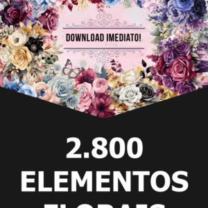 2.800 Elementos Florais Fundo Transparente