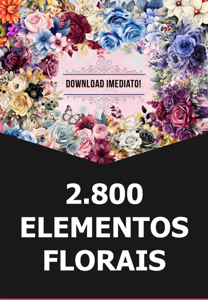 2.800 Elementos Florais Fundo Transparente