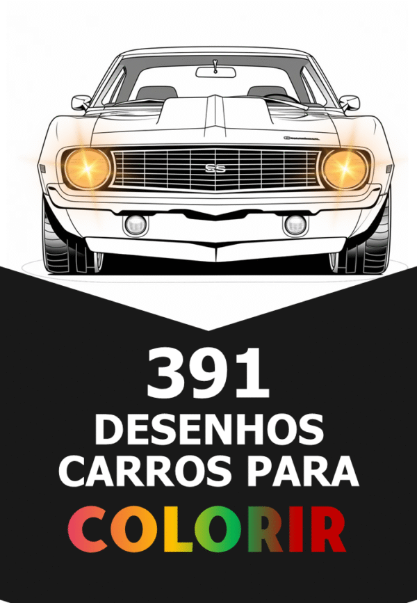 Pacote 391 Desenhos de Carros Para colorir