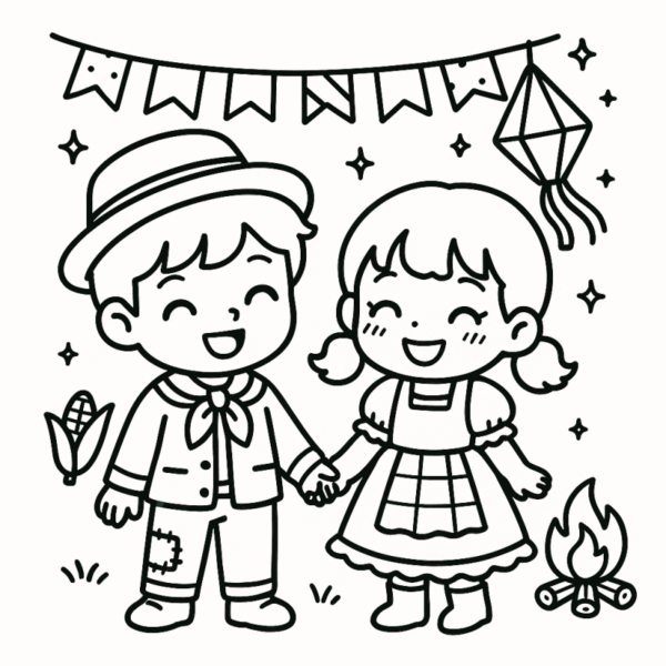 Pack Festa Junina Para Colorir e Alfabetizar