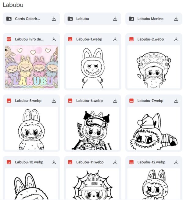 PACK ESPECIAL LABUBU LIVROS E CARDS PARA COLORIR - Imagem 2