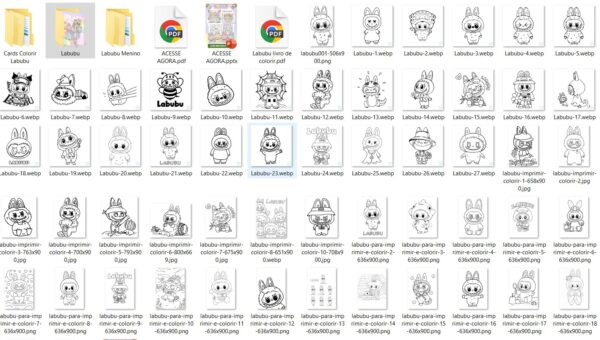 PACK ESPECIAL LABUBU LIVROS E CARDS PARA COLORIR - Imagem 3